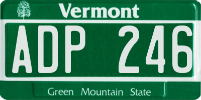 VT license plate ADP246