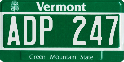 VT license plate ADP247