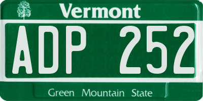 VT license plate ADP252