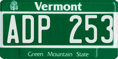 VT license plate ADP253
