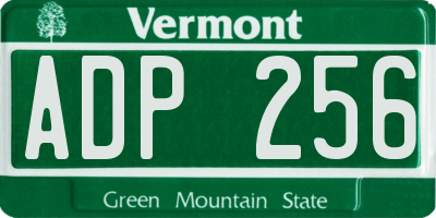 VT license plate ADP256