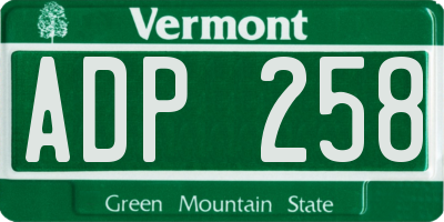 VT license plate ADP258