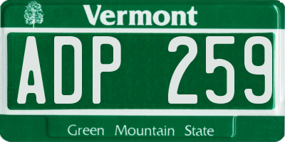 VT license plate ADP259
