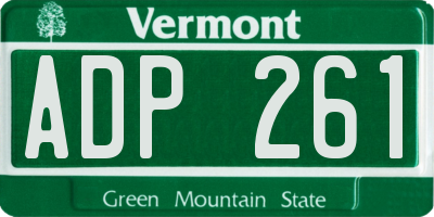 VT license plate ADP261