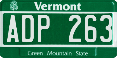 VT license plate ADP263