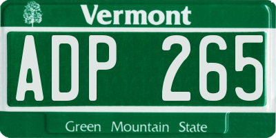 VT license plate ADP265