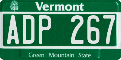 VT license plate ADP267