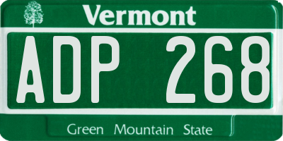 VT license plate ADP268