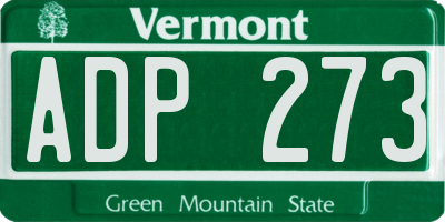 VT license plate ADP273