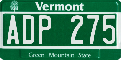 VT license plate ADP275