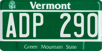 VT license plate ADP290