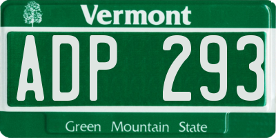 VT license plate ADP293