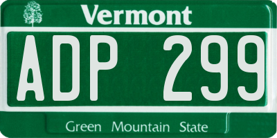 VT license plate ADP299