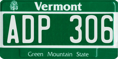 VT license plate ADP306