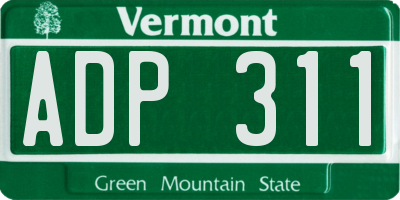 VT license plate ADP311