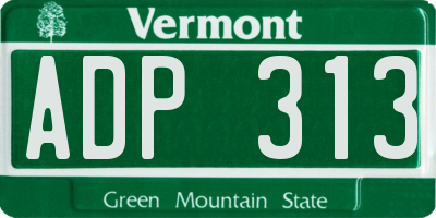 VT license plate ADP313