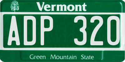 VT license plate ADP320
