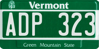 VT license plate ADP323
