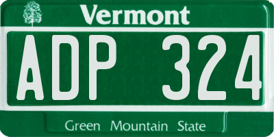 VT license plate ADP324