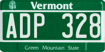 VT license plate ADP328