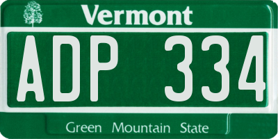 VT license plate ADP334