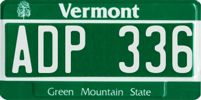 VT license plate ADP336