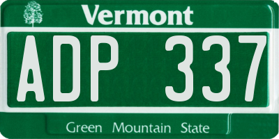 VT license plate ADP337