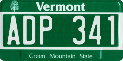 VT license plate ADP341