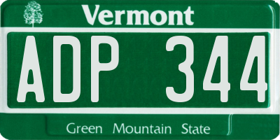 VT license plate ADP344