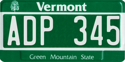 VT license plate ADP345