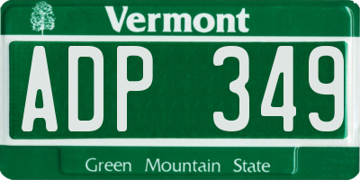 VT license plate ADP349