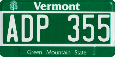 VT license plate ADP355