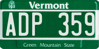 VT license plate ADP359