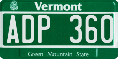 VT license plate ADP360