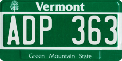 VT license plate ADP363