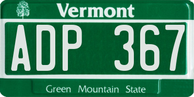 VT license plate ADP367