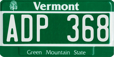 VT license plate ADP368