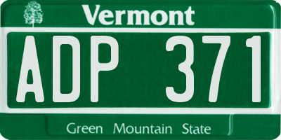 VT license plate ADP371