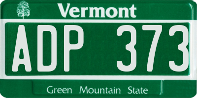 VT license plate ADP373