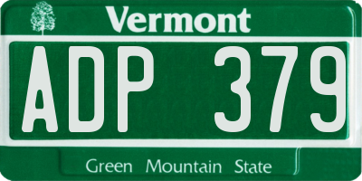 VT license plate ADP379