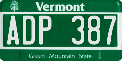 VT license plate ADP387