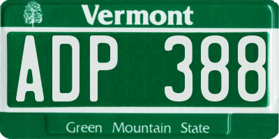 VT license plate ADP388
