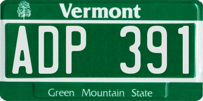 VT license plate ADP391