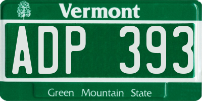 VT license plate ADP393
