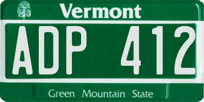 VT license plate ADP412
