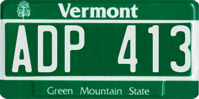 VT license plate ADP413