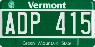 VT license plate ADP415