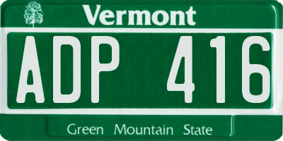 VT license plate ADP416