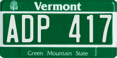VT license plate ADP417