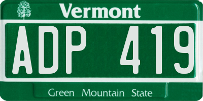 VT license plate ADP419